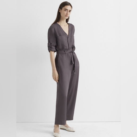 Club Monaco Gray Utility Belted Jumpsuit - Picture 3 of 9